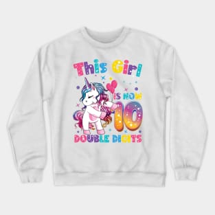 It's My 10th Birthday Shirt This Girl Is Now 10 Years Old Crewneck Sweatshirt